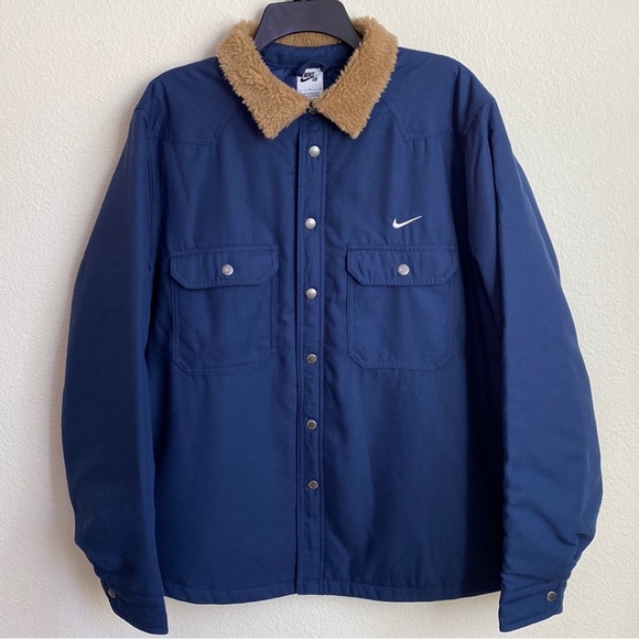 New!🍁Nike SB Men’s Flannel Midnight Navy Jacket - Picture 8 of 16